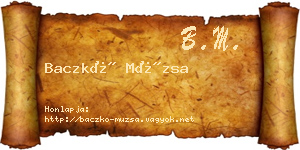 Baczkó Múzsa névjegykártya